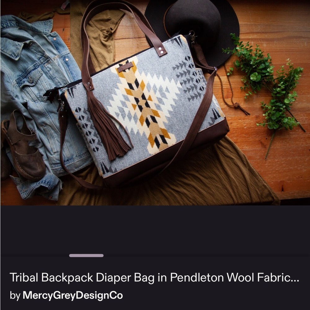 Tribal Backpack Diaper Bag - Pendleton wool